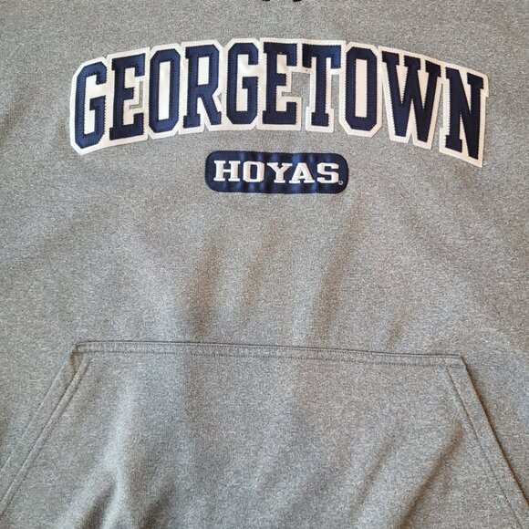Georgetown Underarmour Hoodie Sweatshirt Grey Gray Hoyas - Picture 2 of 5